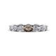 1 - Madison 5x3 mm Oval Forever One Moissanite and Smoky Quartz Eternity Band 