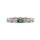 1 - Madison 5x3 mm Oval Forever One Moissanite and Lab Created Alexandrite Eternity Band 