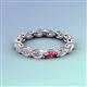 3 - Madison 5x3 mm Oval Forever One Moissanite and Pink Tourmaline Eternity Band 