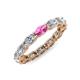 4 - Madison 5x3 mm Oval Forever Brilliant Moissanite and Pink Sapphire Eternity Band 