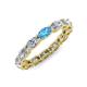 4 - Madison 5x3 mm Oval Forever Brilliant Moissanite and Blue Topaz Eternity Band 