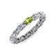 4 - Madison 5x3 mm Oval Forever Brilliant Moissanite and Peridot Eternity Band 