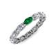 4 - Madison 5x3 mm Oval Forever Brilliant Moissanite and Emerald Eternity Band 