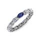 4 - Madison 5x3 mm Oval Forever One Moissanite and Iolite Eternity Band 