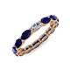4 - Madison 5x3 mm Oval Diamond and Blue Sapphire Eternity Band 