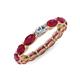 4 - Madison 5x3 mm Oval Diamond and Ruby Eternity Band 