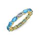 4 - Madison 5x3 mm Oval Lab Grown Diamond and Blue Topaz Eternity Band 