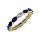 4 - Madison 5x3 mm Oval Lab Grown Diamond and Blue Sapphire Eternity Band 