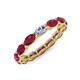 4 - Madison 5x3 mm Oval Lab Grown Diamond and Ruby Eternity Band 