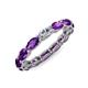 4 - Madison 5x3 mm Oval Lab Grown Diamond and Amethyst Eternity Band 