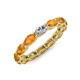 4 - Madison 5x3 mm Oval Forever Brilliant Moissanite and Citrine Eternity Band 