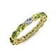 4 - Madison 5x3 mm Oval Forever Brilliant Moissanite and Peridot Eternity Band 