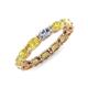 4 - Madison 5x3 mm Oval Forever Brilliant Moissanite and Yellow Sapphire Eternity Band 