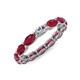 4 - Madison 5x3 mm Oval Forever Brilliant Moissanite and Ruby Eternity Band 