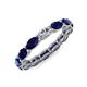 4 - Madison 5x3 mm Oval Forever One Moissanite and Blue Sapphire Eternity Band 