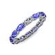 4 - Madison 5x3 mm Oval Forever One Moissanite and Tanzanite Eternity Band 