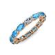 4 - Madison 5x3 mm Oval Forever One Moissanite and Blue Topaz Eternity Band 