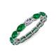 4 - Madison 5x3 mm Oval Forever One Moissanite and Emerald Eternity Band 