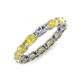 4 - Madison 5x3 mm Oval Forever One Moissanite and Yellow Sapphire Eternity Band 