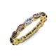 4 - Madison 5x3 mm Oval Forever One Moissanite and Smoky Quartz Eternity Band 
