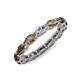 4 - Madison 5x3 mm Oval Forever One Moissanite and Smoky Quartz Eternity Band 