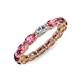 4 - Madison 5x3 mm Oval Forever One Moissanite and Pink Tourmaline Eternity Band 