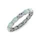 4 - Madison 5x3 mm Oval Forever One Moissanite and Opal Eternity Band 