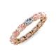 4 - Madison 5x3 mm Oval Forever One Moissanite and Morganite Eternity Band 
