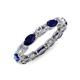 4 - Madison 5x3 mm Oval Diamond and Blue Sapphire Eternity Band 