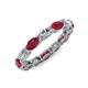 4 - Madison 5x3 mm Oval Diamond and Ruby Eternity Band 