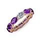 4 - Madison 6x4 mm Oval Lab Grown Diamond and Amethyst Eternity Band 