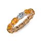 4 - Madison 6x4 mm Oval Lab Grown Diamond and Citrine Eternity Band 