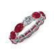 4 - Madison 6x4 mm Oval Lab Grown Diamond and Ruby Eternity Band 