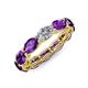 4 - Madison 6x4 mm Oval Lab Grown Diamond and Amethyst Eternity Band 