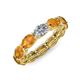 4 - Madison 6x4 mm Oval Lab Grown Diamond and Citrine Eternity Band 