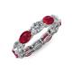 4 - Madison 6x4 mm Oval Diamond and Ruby Eternity Band 