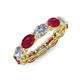 4 - Madison 6x4 mm Oval Diamond and Ruby Eternity Band 