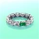 3 - Beverly 5x3 mm Emerald Cut Natural Diamond and Emerald Eternity Band 