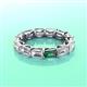 3 - Beverly 5x3 mm Emerald Cut Natural Diamond and Lab Created Alexandrite Eternity Band 