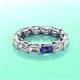 3 - Beverly 5x3 mm Emerald Cut Natural Diamond and Iolite Eternity Band 