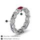 5 - Beverly 5x3 mm Emerald Cut Natural Diamond and Ruby Eternity Band 