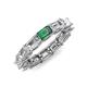 4 - Beverly 5x3 mm Emerald Cut Natural Diamond and Lab Created Alexandrite Eternity Band 