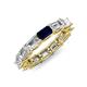 4 - Beverly 5x3 mm Emerald Cut Natural Diamond and Blue Sapphire Eternity Band 