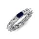 4 - Beverly 5x3 mm Emerald Cut Lab Grown Diamond and Blue Sapphire Eternity Band 