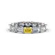 1 - Beverly 5x3 mm Emerald Cut Lab Grown Diamond and Yellow Sapphire Eternity Band 