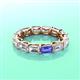 3 - Beverly 5x3 mm Emerald Cut Forever Brilliant Moissanite and Tanzanite Eternity Band 