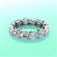 3 - Beverly 5x3 mm Emerald Cut Forever Brilliant Moissanite and Aquamarine Eternity Band 