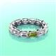 3 - Beverly 5x3 mm Emerald Cut Forever Brilliant Moissanite and Peridot Eternity Band 