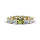 1 - Beverly 5x3 mm Emerald Cut Forever Brilliant Moissanite and Peridot Eternity Band 