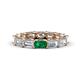 1 - Beverly 5x3 mm Emerald Cut Forever Brilliant Moissanite and Emerald Eternity Band 